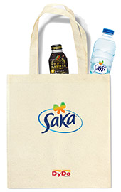 DyDo DRINCO UK’s original tote bag containing beverages donated this time