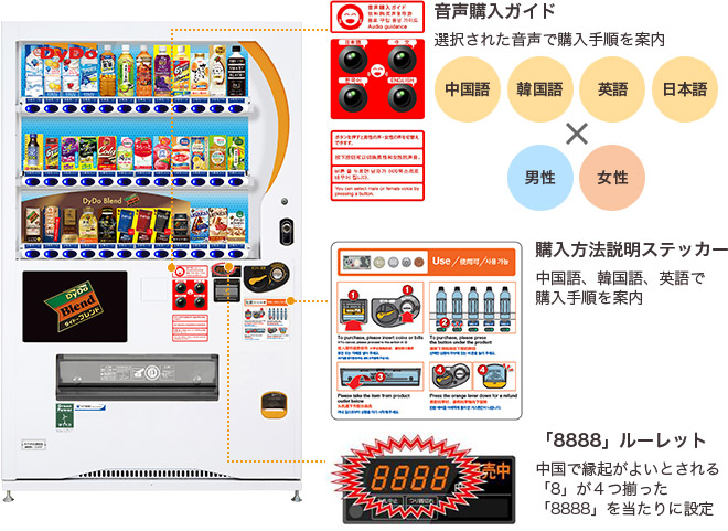 「おもてなし」するインバウンド自販機